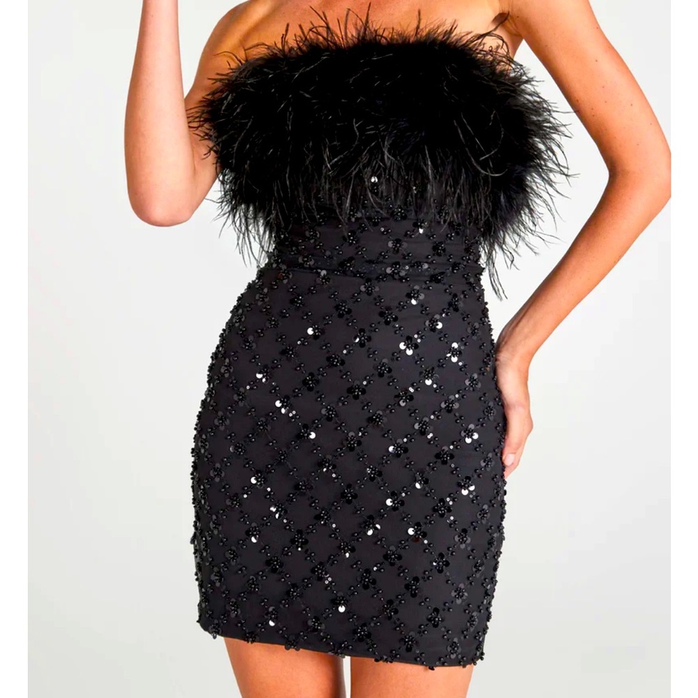 Nadine Merabi sequin mini dress-black size 12